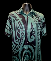 “Simple Roots” Aloha Shirt (Green w/Black)