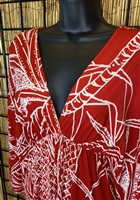 ‘Elepaio Maxi Dress (Red w/White print)