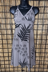 Hinano Sundress (Grey w/Black Laua'e print)